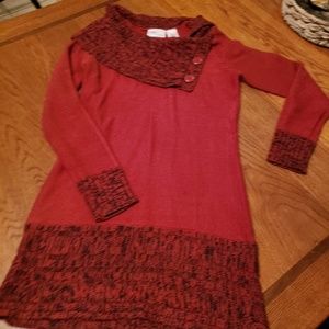 Allison Brittany Red Sweater Dress Long Sleeve M